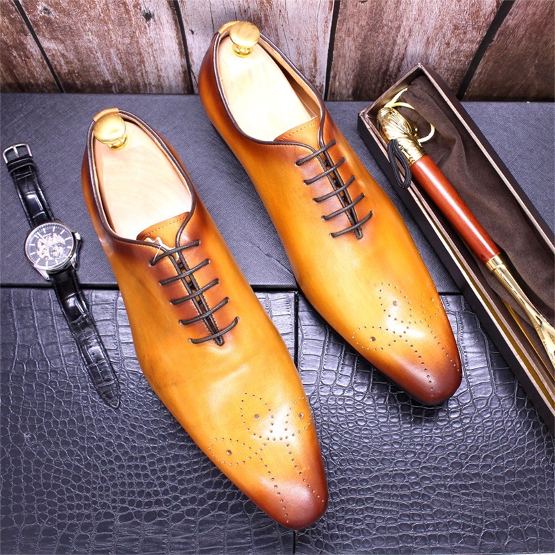 Hand Color Rubbing Business Leather Shoes