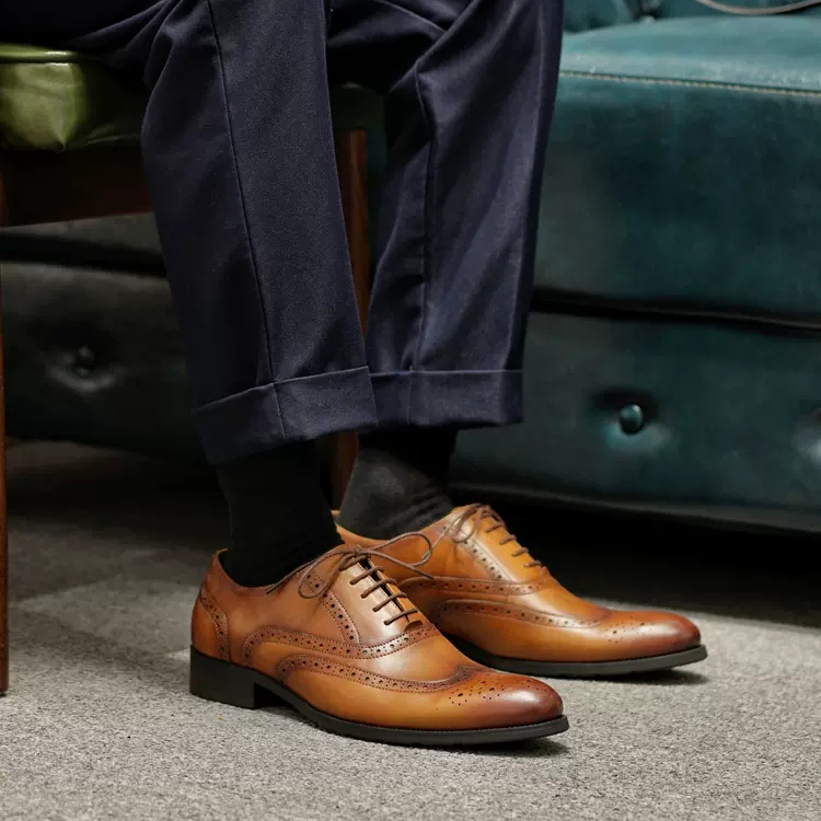 Brogues Carved British Style Oxfords