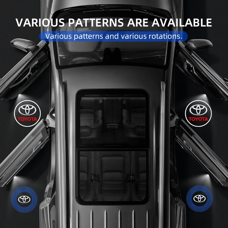 2pcs car door logo light Wireless Welcome light LED Laser Projector Logo Ghost Shadow Light Wireless Car Door Welcome light