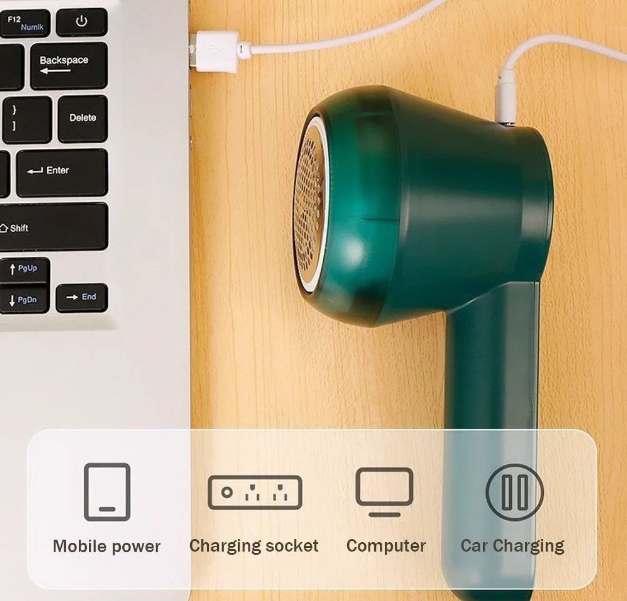 Portable Rechargeable Lint Remover With Cleaning Brush - Effective Fabric Shaver For Clothes, Furniture, And Carpets - Removes Lint Balls, Bobbles, And Fuzz - Includes USB Cable